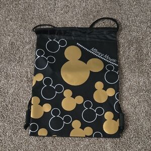 Disney Mickey Mouse Black and Gold‎ Drawstring Bag